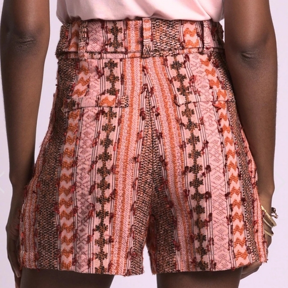 NEW Eva Franco Mila Textured High Waisted Shorts Macedonia 6 - Picture 5 of 16